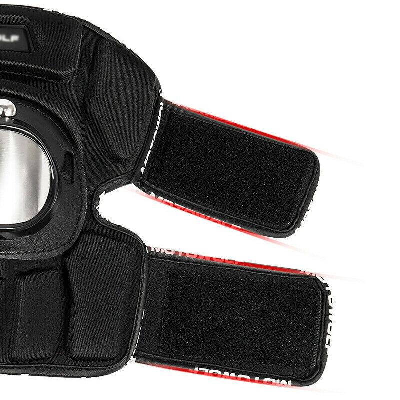 Motorcycle Racing Motocross Knee Pads Protector Guards w/ Stainless Steel Shell