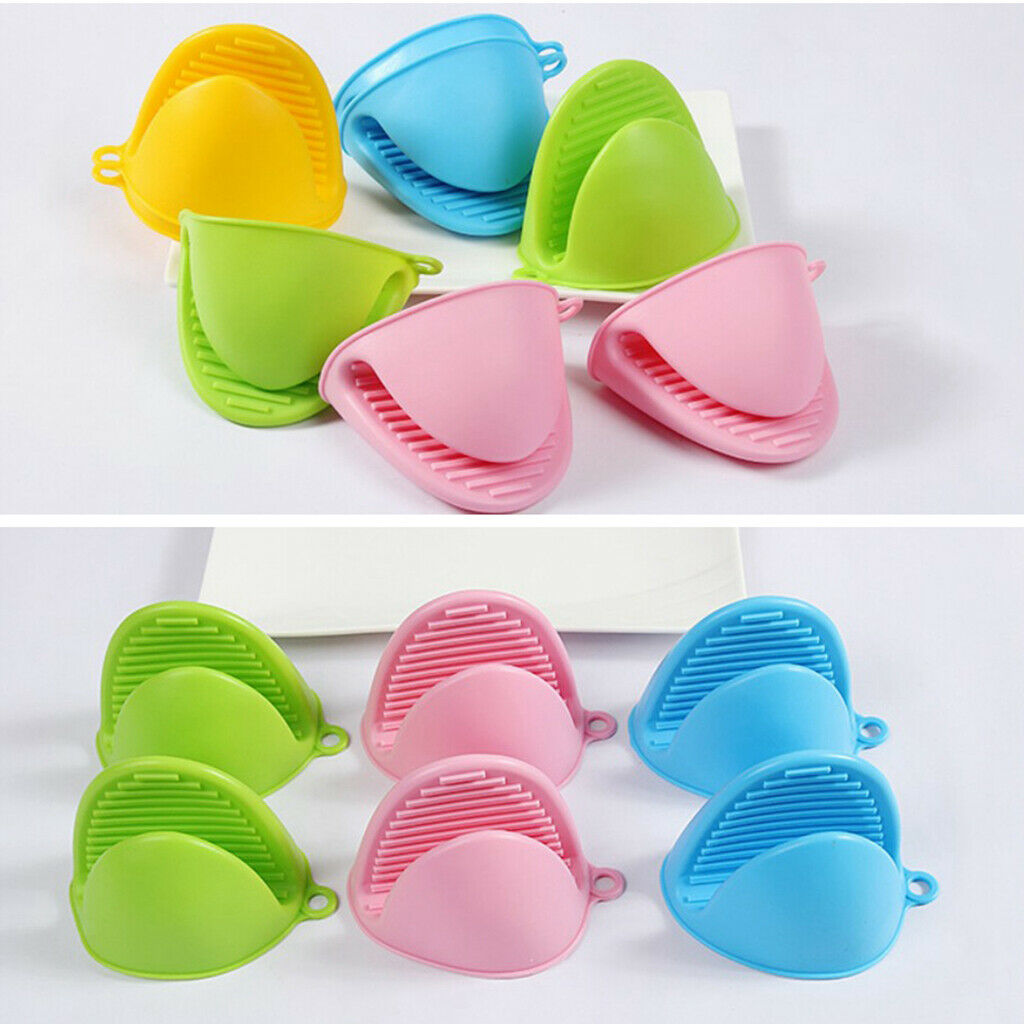 2 Pairs Insulation Silicone Gloves Non slip Oven Mitt Potholder Protector