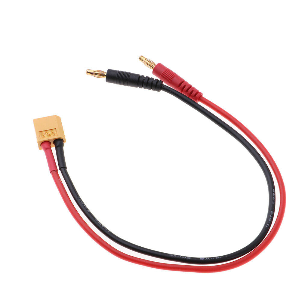 RC B6 Battery Adapter Charge Cable 4mm Banana Bullet Connector to Male XT60