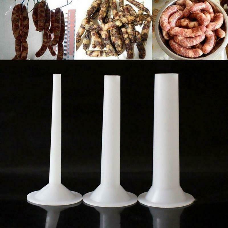3 Sizes Sausage Making Funnel Filler Stuffer Filling Tubes DIY Meat Maker Manual