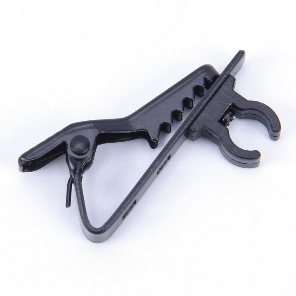2PCS Microphone Lapel Tie Clip for Lapel Lavalier Mic Black BDAU