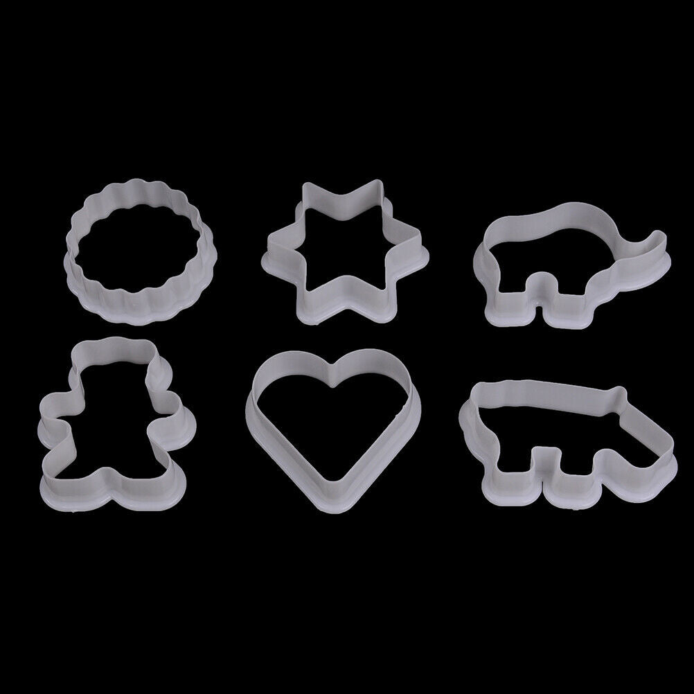 6pcs animal plastic cookie biscuit cutters pastry fondant moulds cake dec.l8