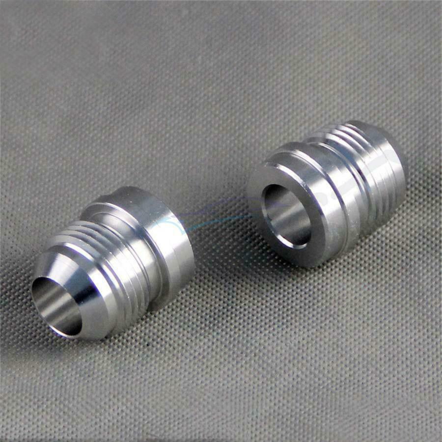 2 Pieces Aluminum Alloy Male Weld Hose Fitting Adapter For ID 11.2mm Oil Pipe