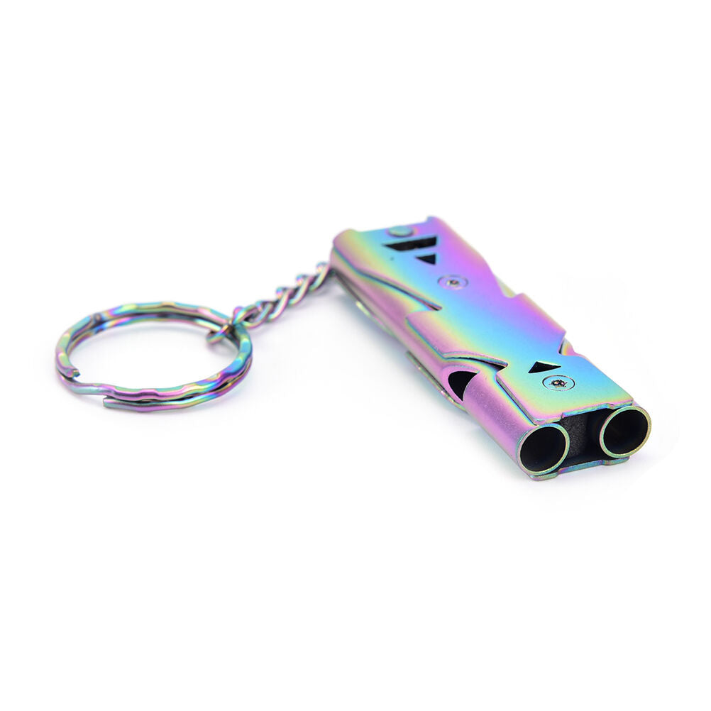 Stainless Whistle Double Tube Lifesaving Emergency SOS Outdoor Survival J.l8