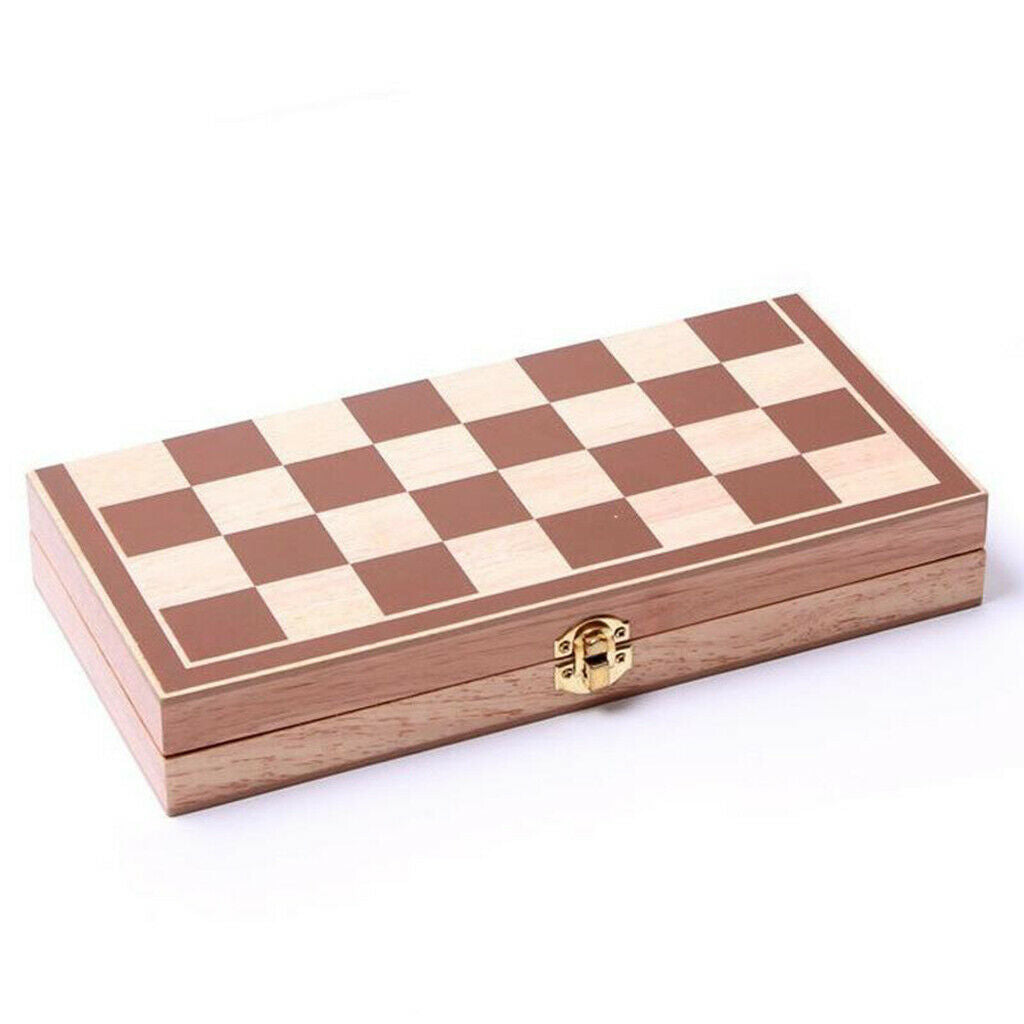 14'' International Wooden Chess Set Folding Board Travel Chess Board Game Set
