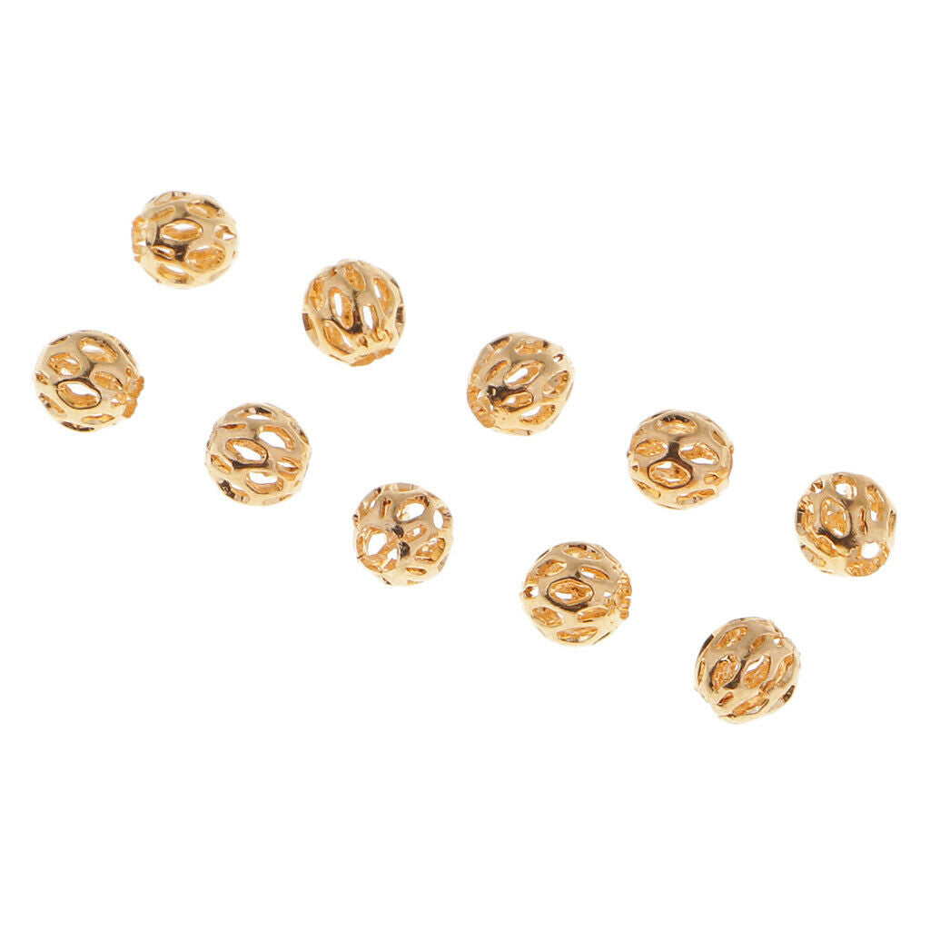 10pc 3.5mm Hollow Ball Flower Beads Charms Filigree Spacer Beads DIY Jewelry
