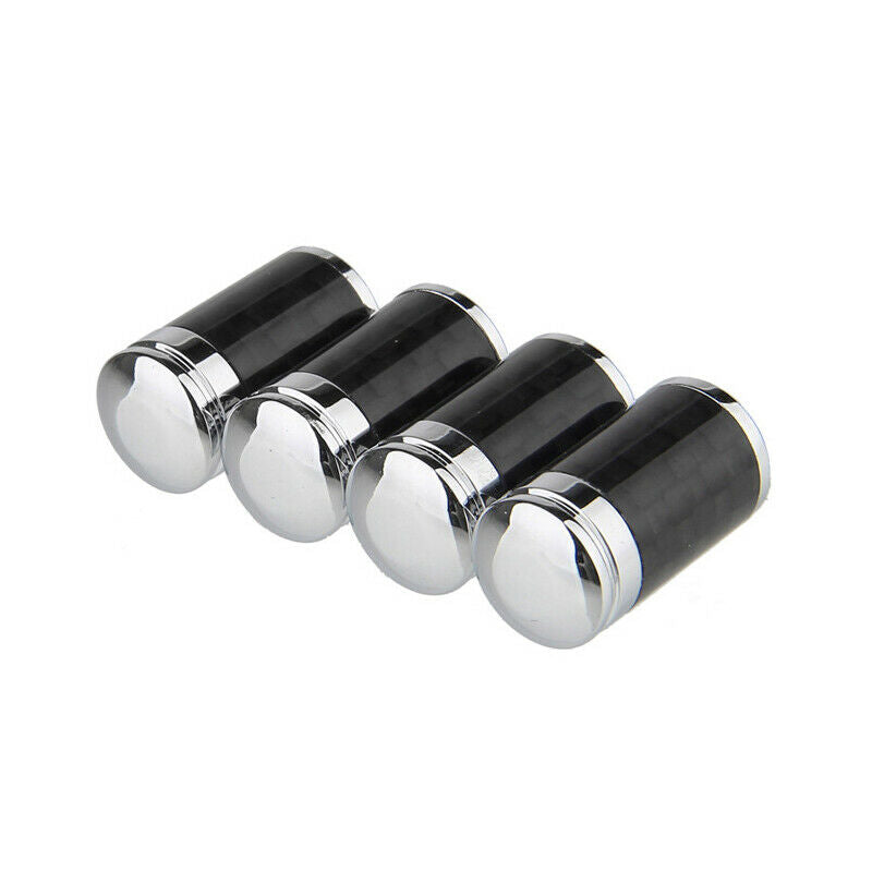 4PCS Carbon Fiber Car Motorcycle Bike Tire Valve Stem Cap Tyre Air Dust Nozzle