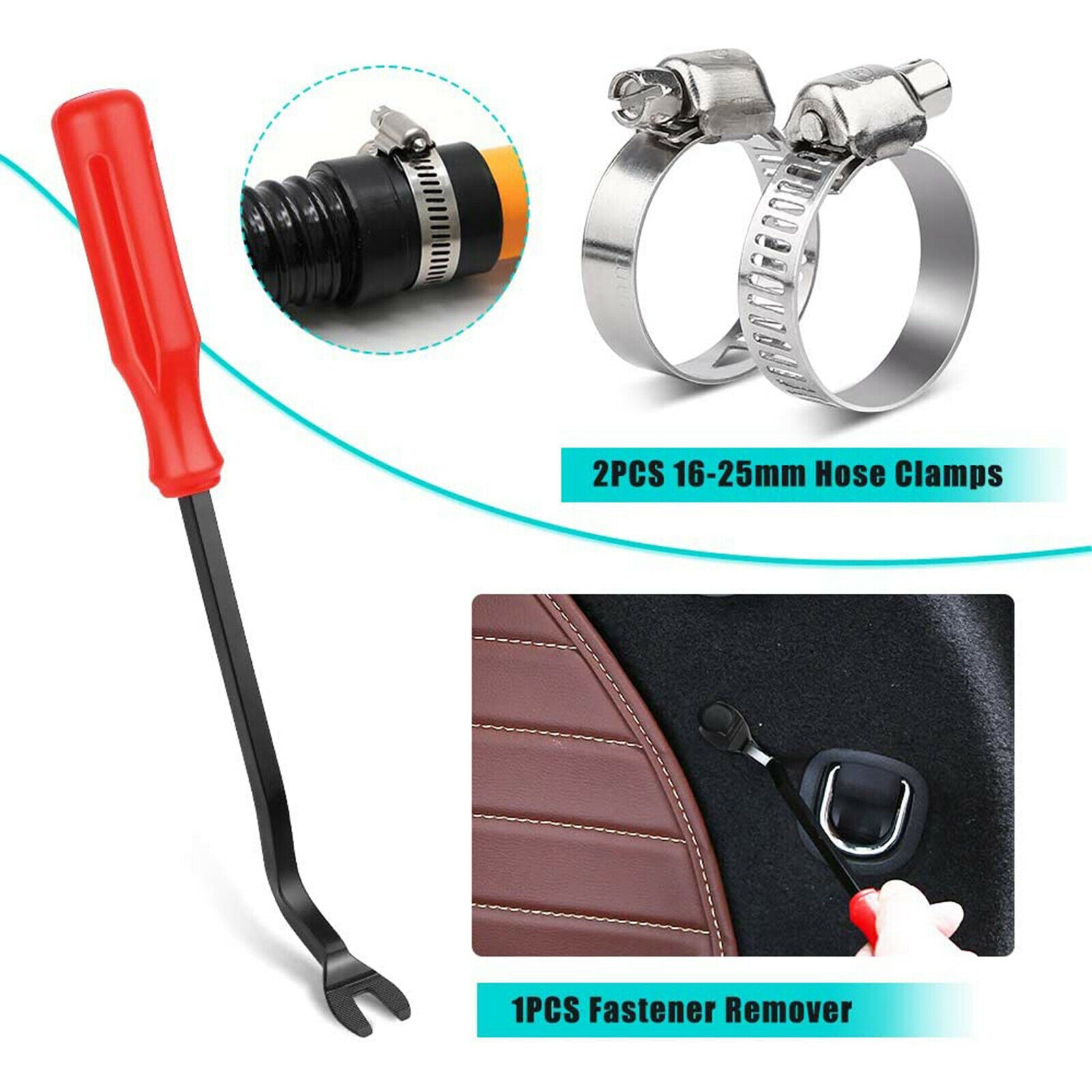 454 Pcs Car Retainer Clips Fasteners Kit Push Pin Rivets Set w/Hose Clamps