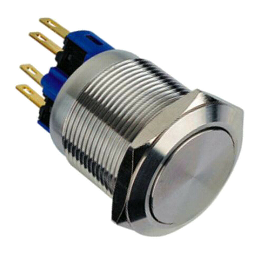 22mm 250V Falt Head Self Locking Metal Push Button Switch IP67 1NO1NC