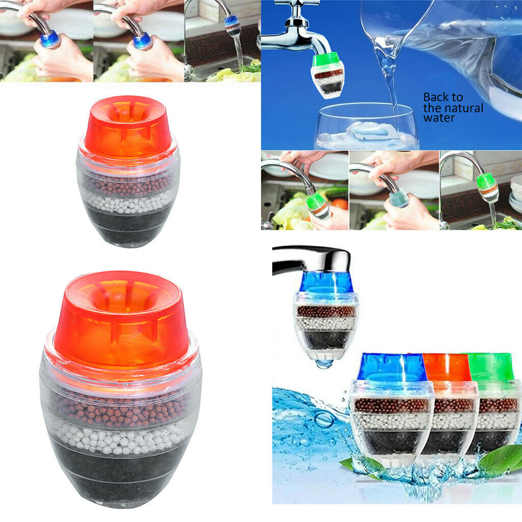 2pcs Water Filter 5-layer Tap Water Saving Nozzle Kitchen Filter Sprayer PVC