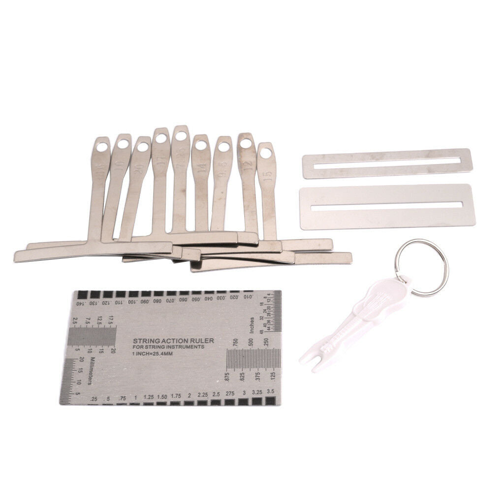 9pcs Stainless Steel Understring Radius Gauge+String Action Ruler+Pin Puller