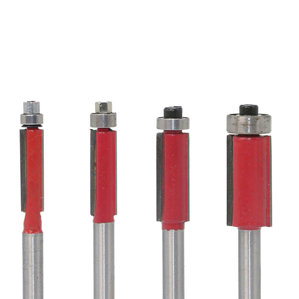 4pcs Flush Trim Router Bit 1/4'' Woodworking