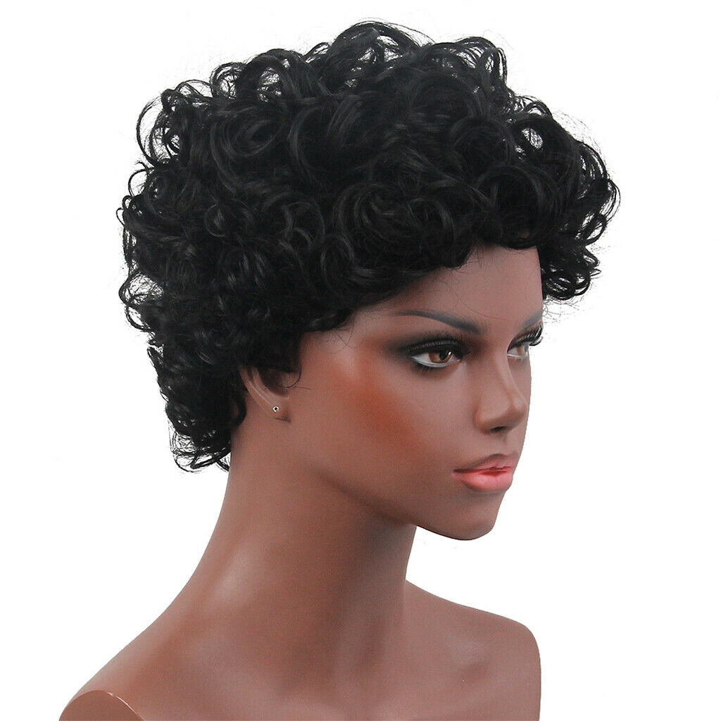 11" Short Curly Wigs for Black Women Natural Synthetic Hair