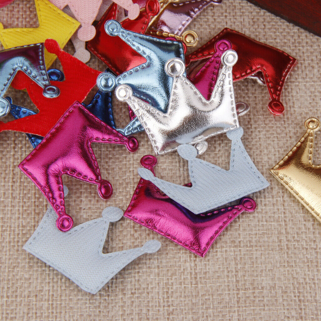 20pcs PU Crown Hair Clips Making For Baby Girls
