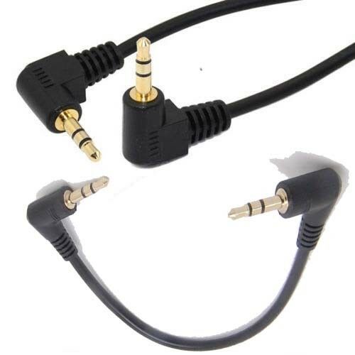 Black Short Right Angle 3.5mm Male to Right Angle Male 3.5mm Audio Cable