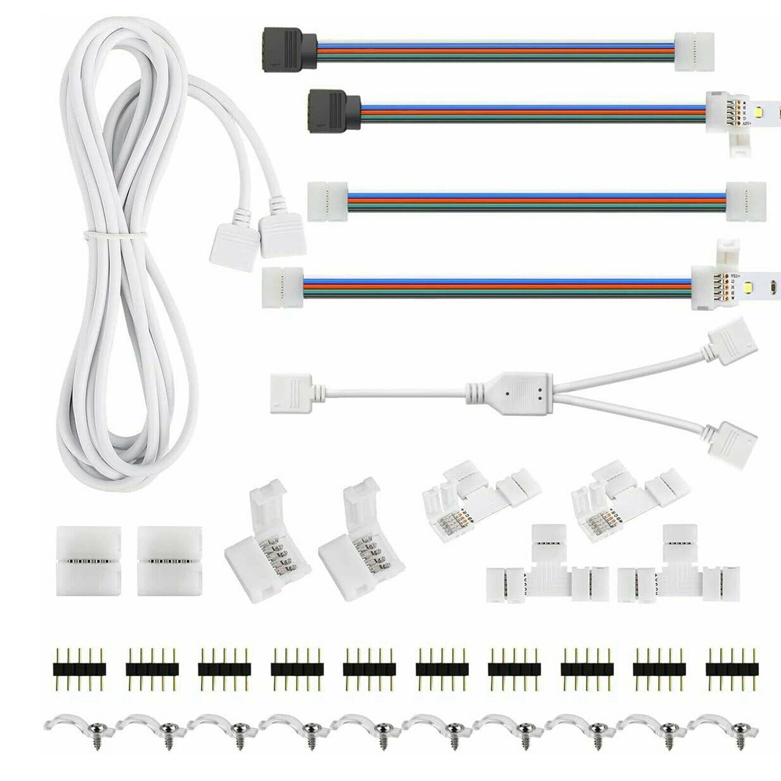 95x LED Light Strip Connector 5050 LED Strip Connectors Splitter Cable Clips