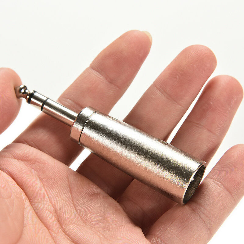 3P XLR Male Plug to 1/4" 6.35mm XLR Female Plug Stereo Microphone AdapteN HaSJC