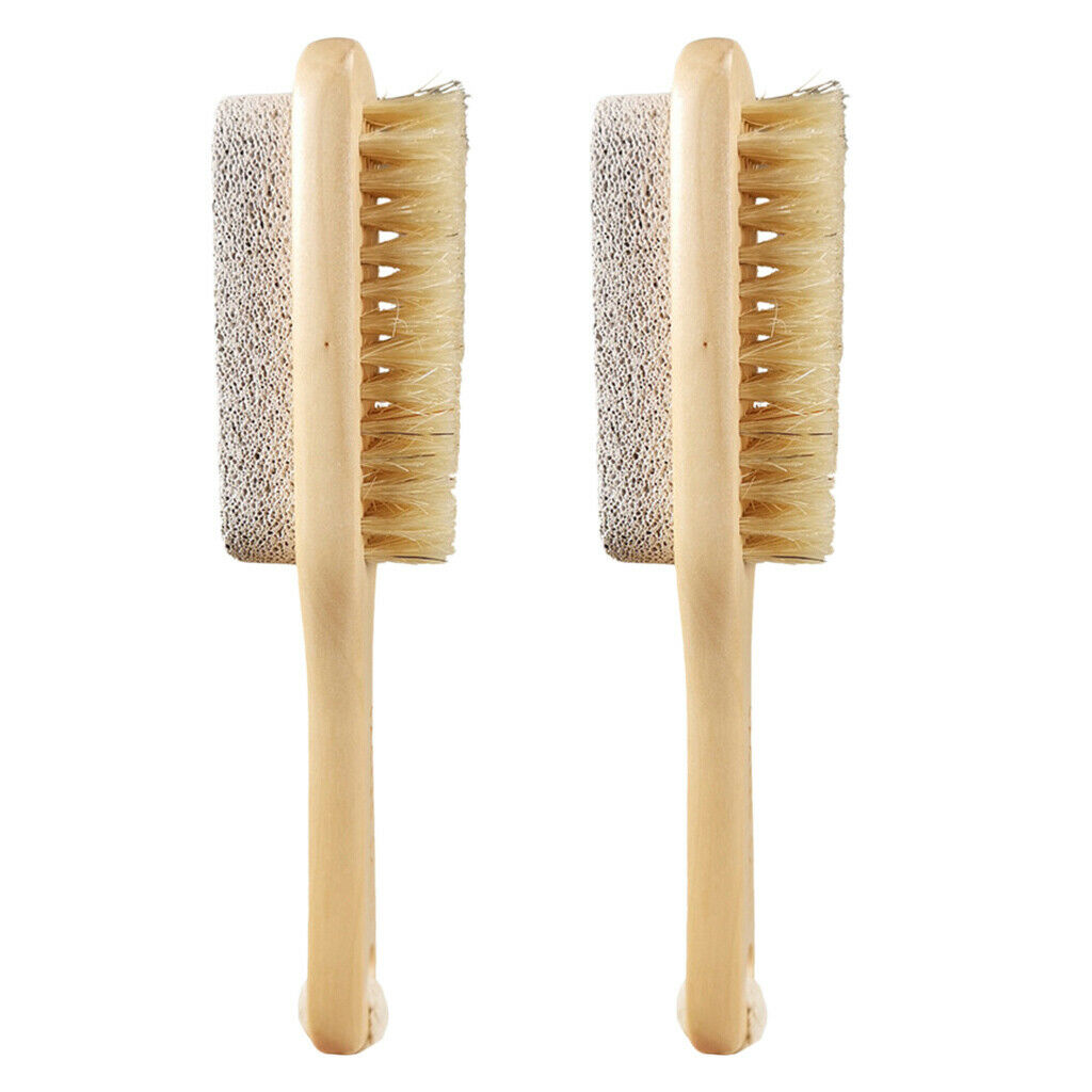 2x Portable Foot File Scrubber Pumice Stone Corns Remover Cleaning Brush