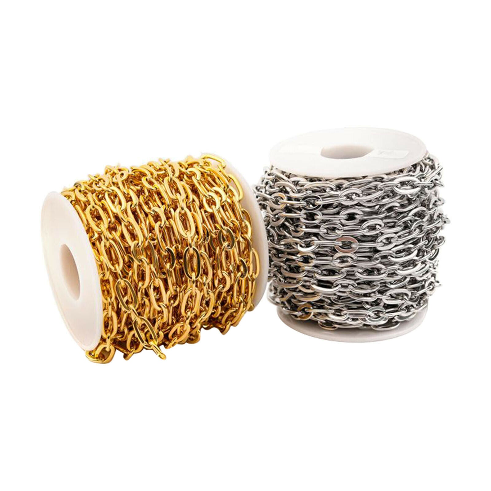 2 Pieces Stainless Steel Oval Cable Chains Link Connector Charms