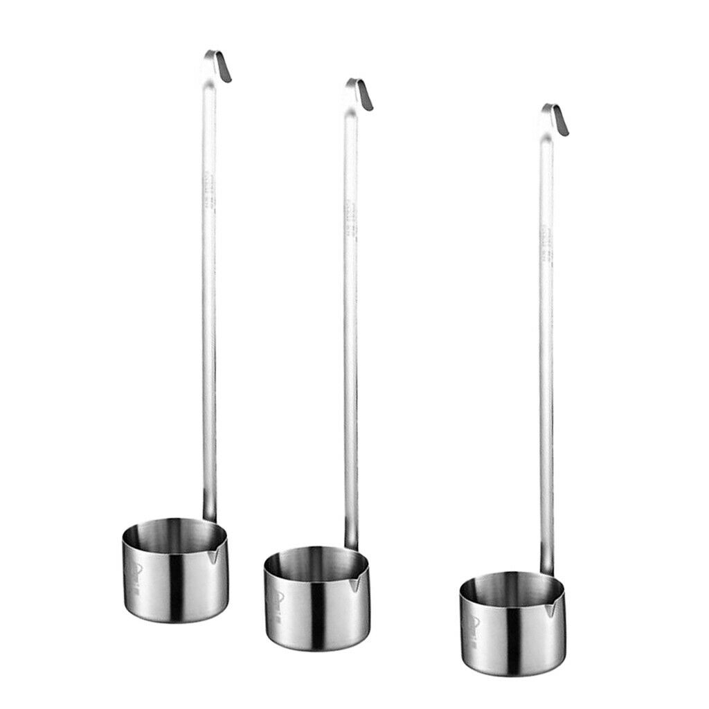 3pcs Wine Dipper Beer Pouring Measure Spoon Hanging Sauce Ladle 50ml