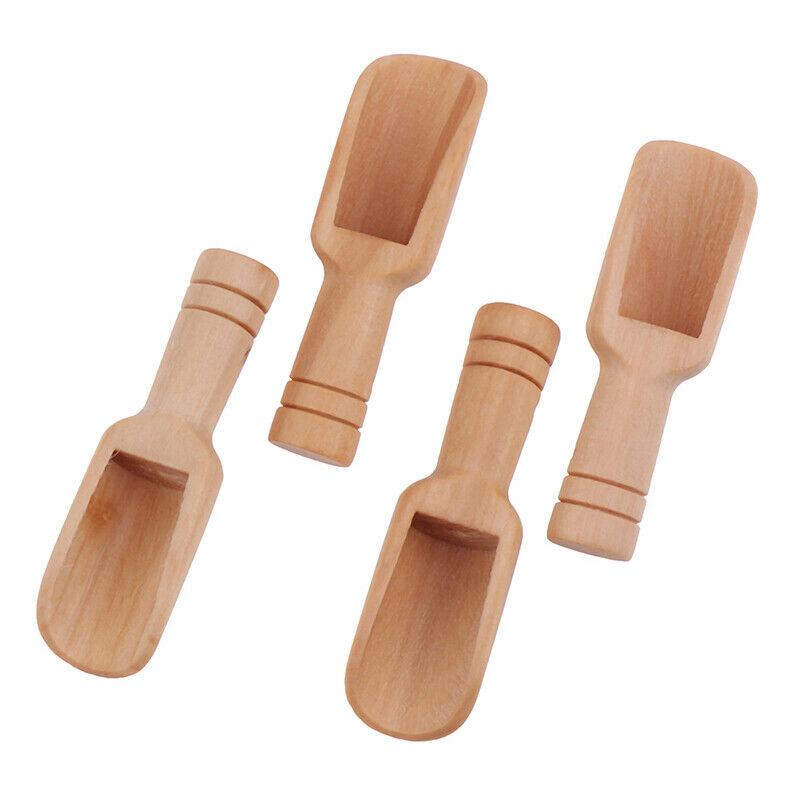 4PCS Wooden&Mini Spoon Spice Spoon Sugar Tea Coffee Scoop Small Condiment.l8