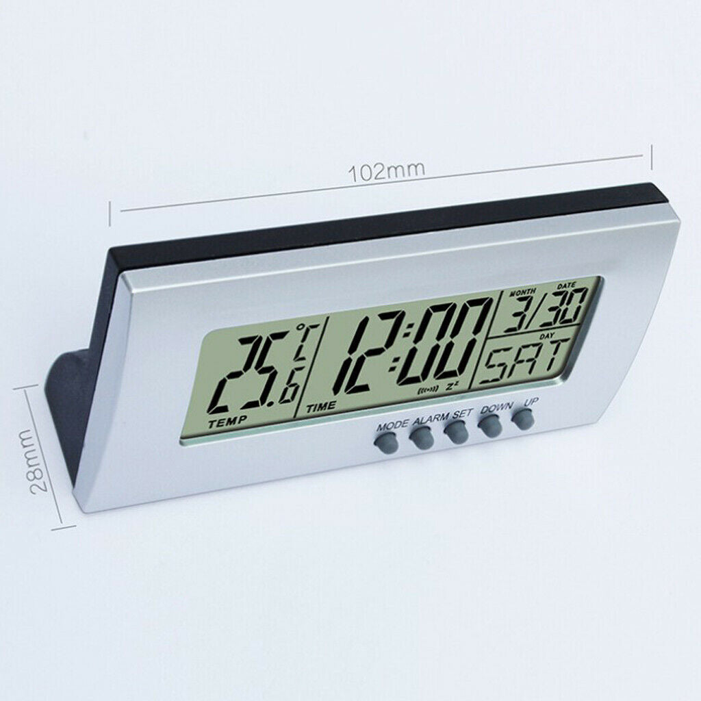 Battery Powered Digital Alarm Clock with Temperature Display for Home Office