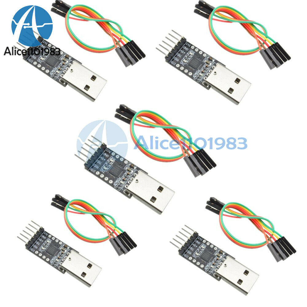 5PCS CP2102 USB 2.0 to UART TTL 6PIN Module Serial Converter +Cables