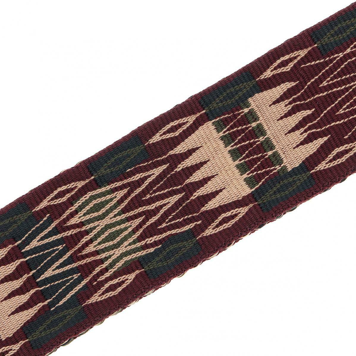 Guitar Strap PU Leather Head Pure Cotton National Style for Acoustic Guitar Bass