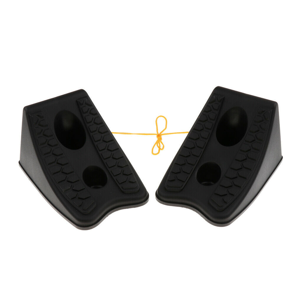 2 Pieces Anti-slip Universal Car Vehicles Wheel Tire Chock Stop Blocks Black
