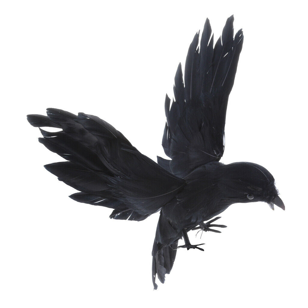 Black Realistic Flying Crow Decoy Hunting Birds Decoy Weed Pest Control