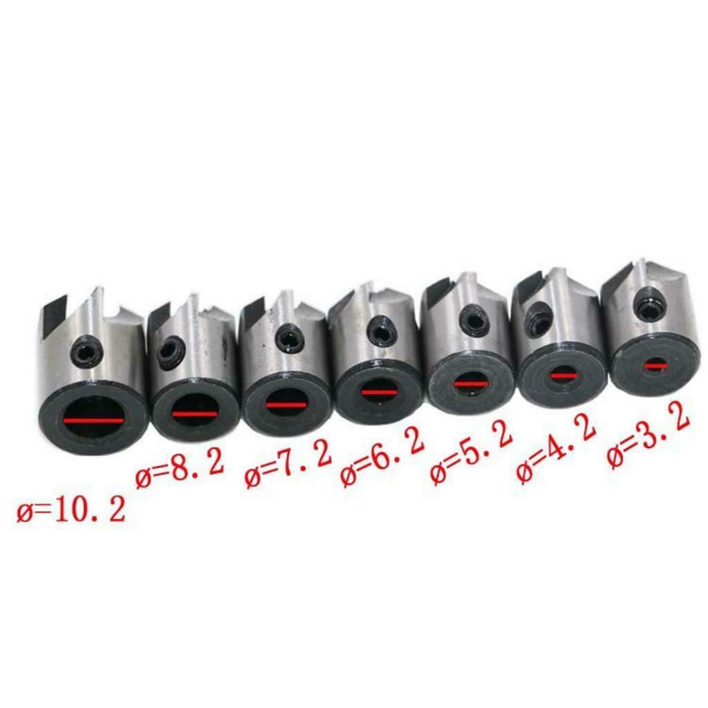 Three Pointed HSS Countersink Drill Bits Chamfering Tool Set for Woodworking