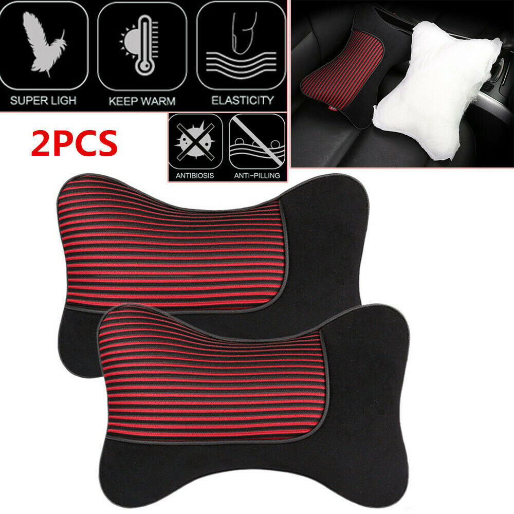 Universal 2X Soft Cotton Car Headrest Neck Pillow Short plush Travel Accessories