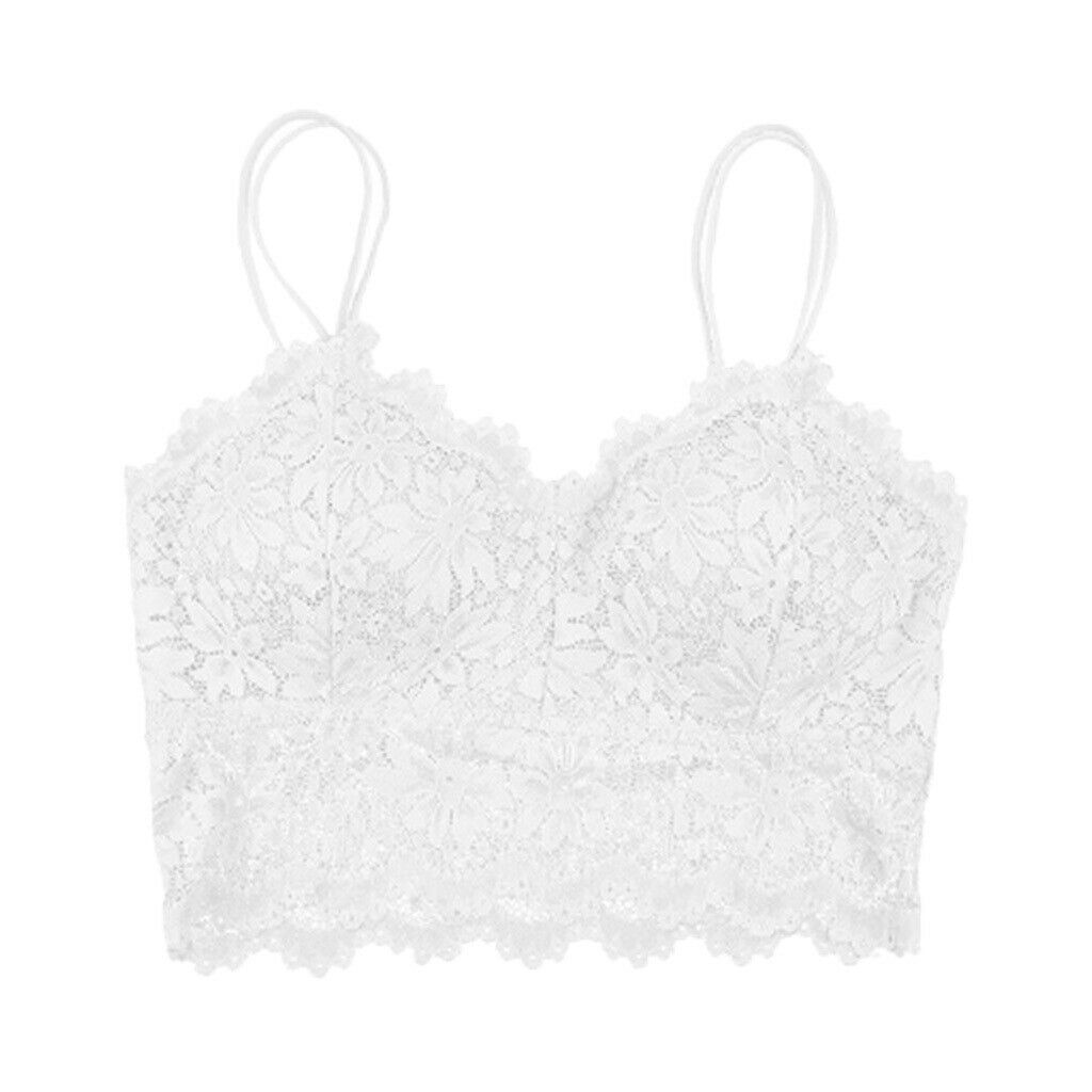 2 Pieces Women's Full Lace V Neck Bralette Breathable Sexy Lace Bra Bustier