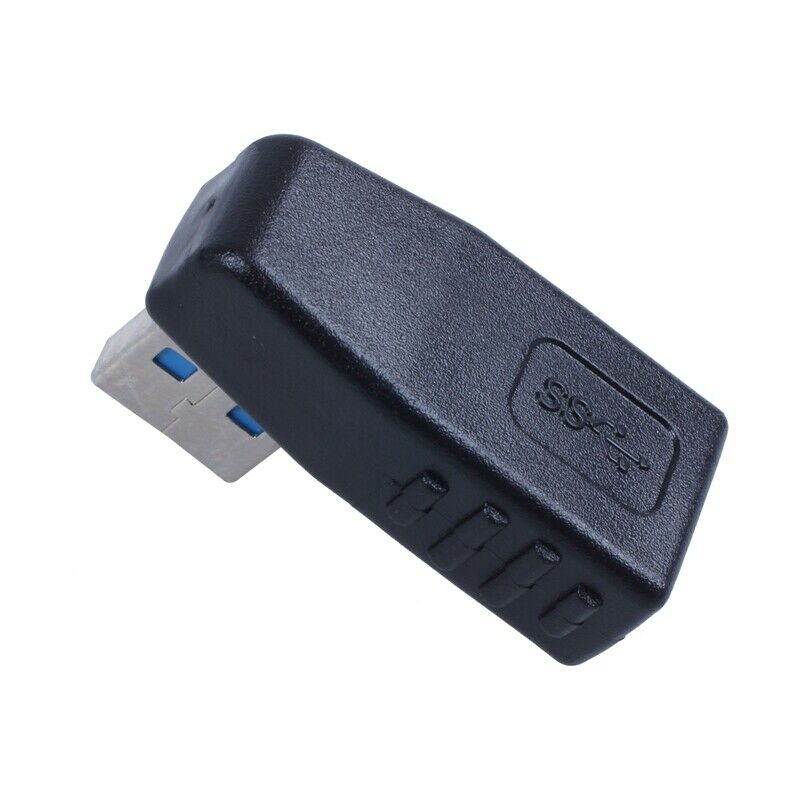 Right Angle USB 3.0 A Male to Female M/F Plug Adapter Connector Black A6O9O9
