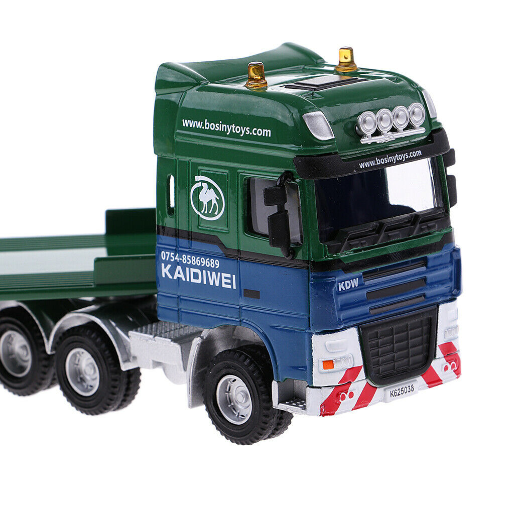 1/50 kids party play pull push alloy flatbed trailer + excavator