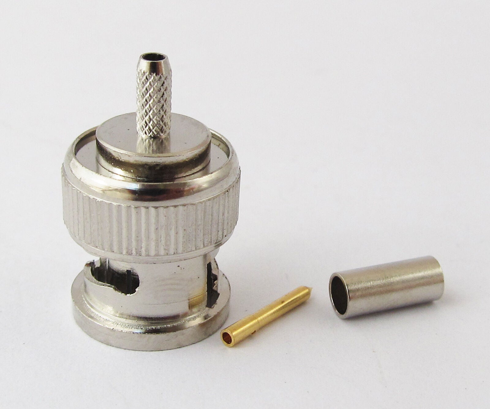 100pcs BNC Male Crimp Straight RF Connector for Coaxial Cable RG316 RG174 New