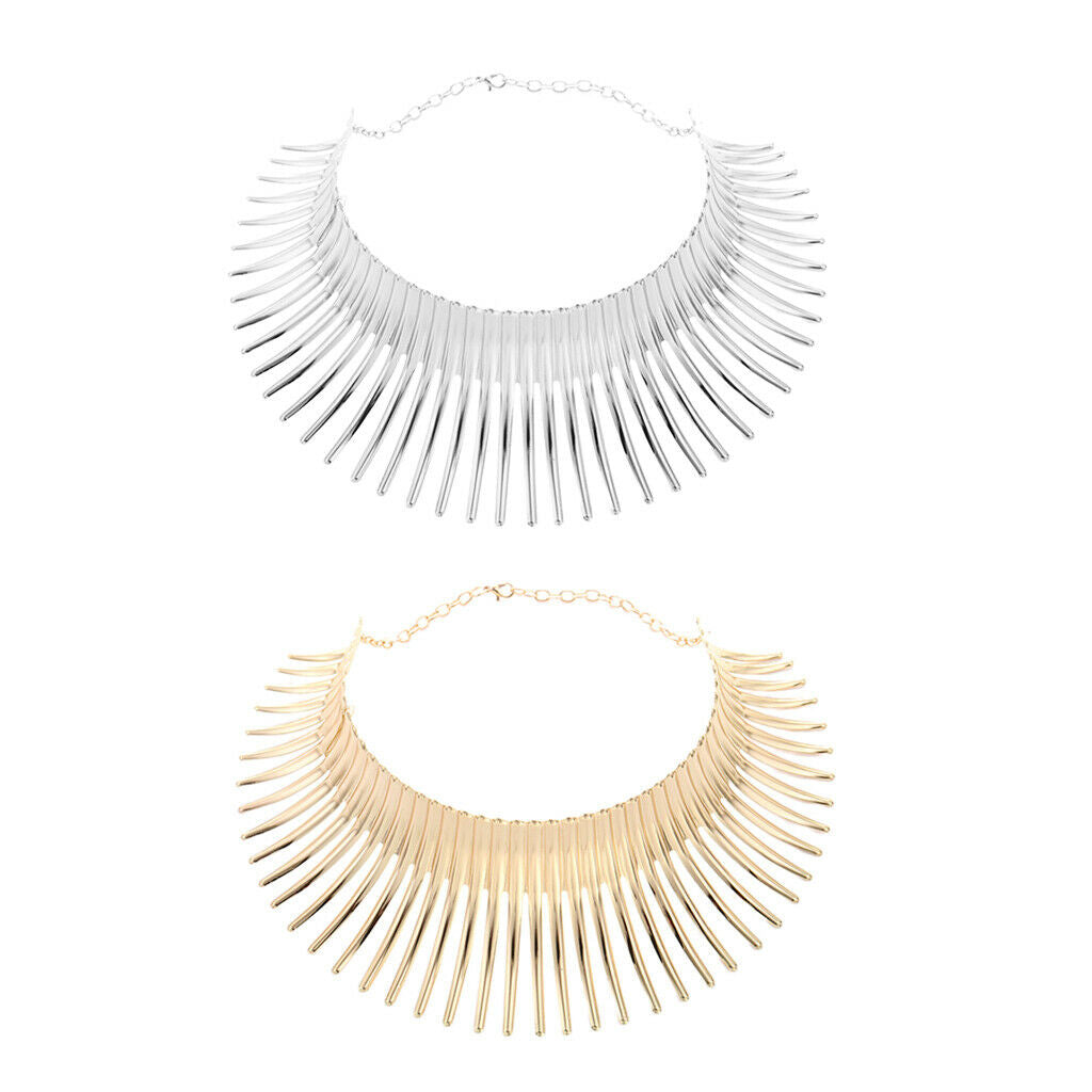 2x Fashion Metal African Style Statement Necklace Chunky Choker Necklace