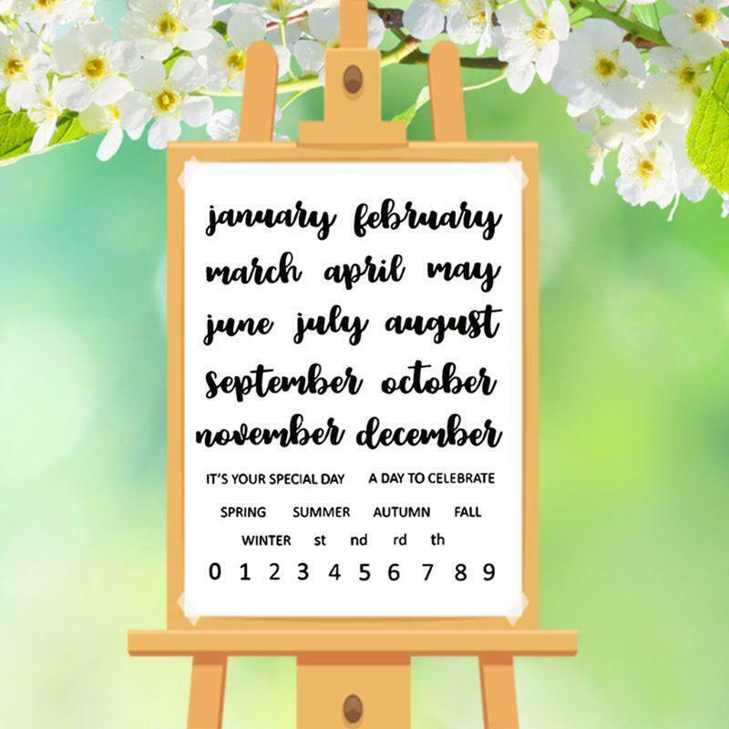 Month DIY Silicone Clear Stamp Cling Seal Scrapbook Embossing Album Decor