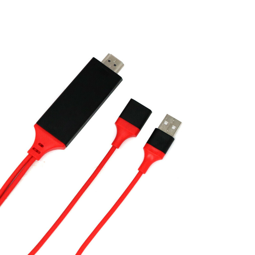 Unviersal 3 In 1 USB To HDMI HD Adapter Cable TV Output Cable 1080p Red