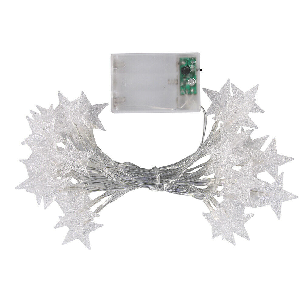 Fairy Lights String Garland Small Stars Battery Operated Christmas Party Decor