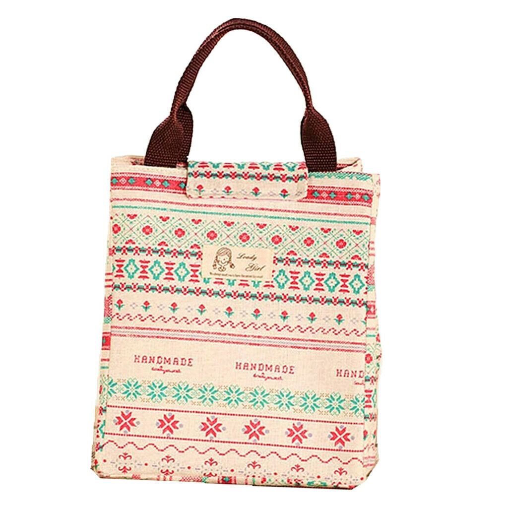 Reusable Lunch Bag Tote Aluminum Foil Thermal Insulated Cooler Bag Lunch Box -