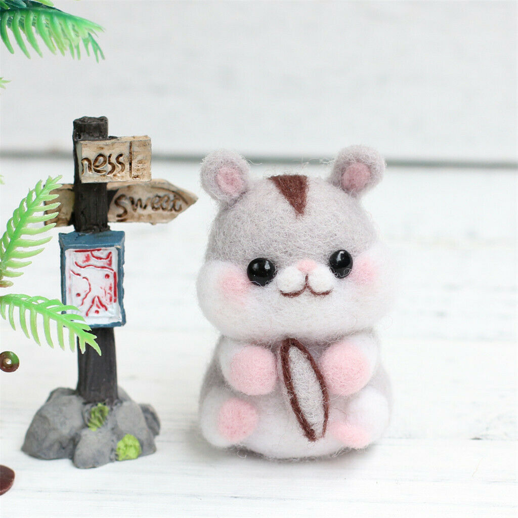 Cute Hamster Dog Needle Felting Starter Kits Felting Wool Needles Hand Crafts