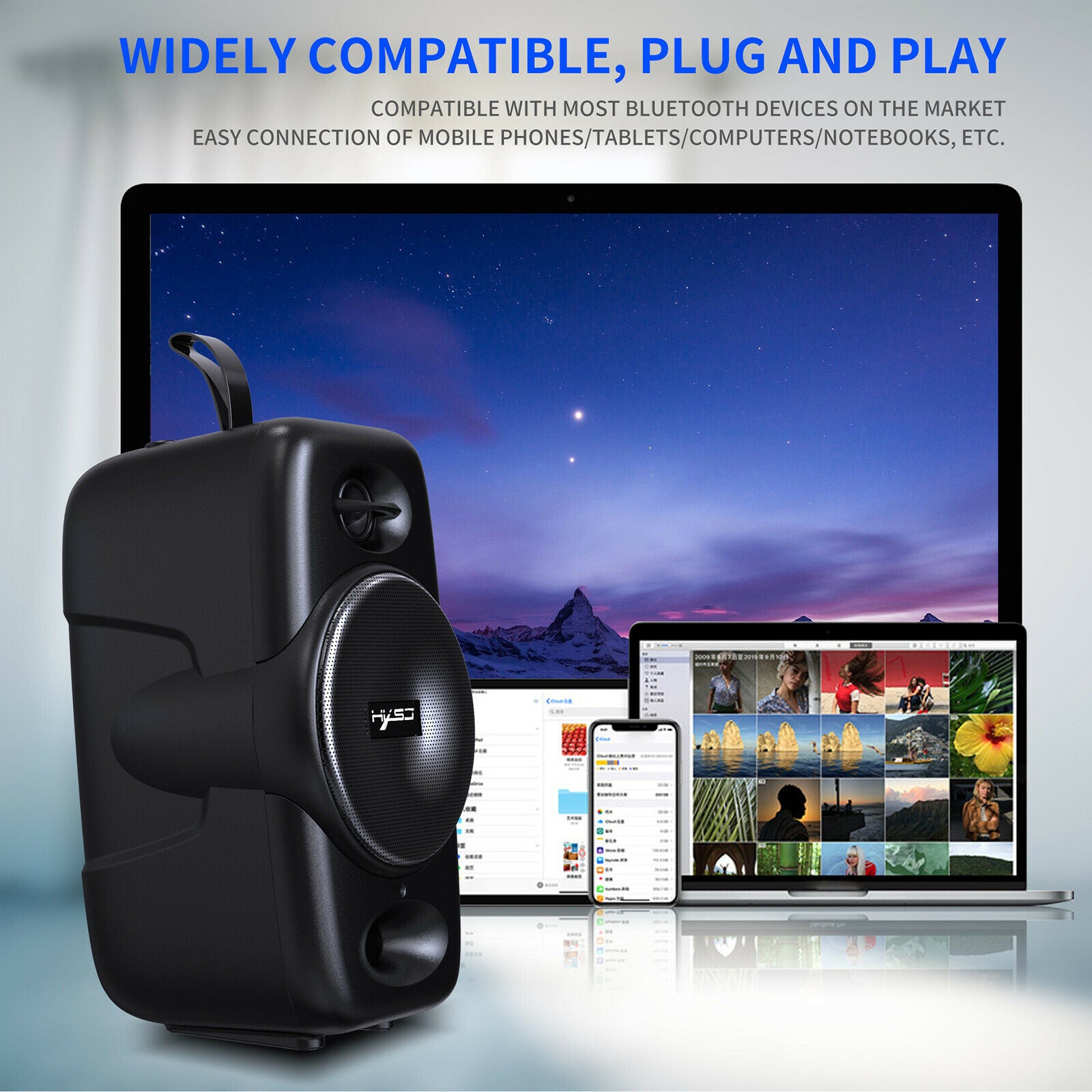 Bluetooth Amplifier Support TF Card with Mic 2000mAh Handsfree AUX Subwoofer