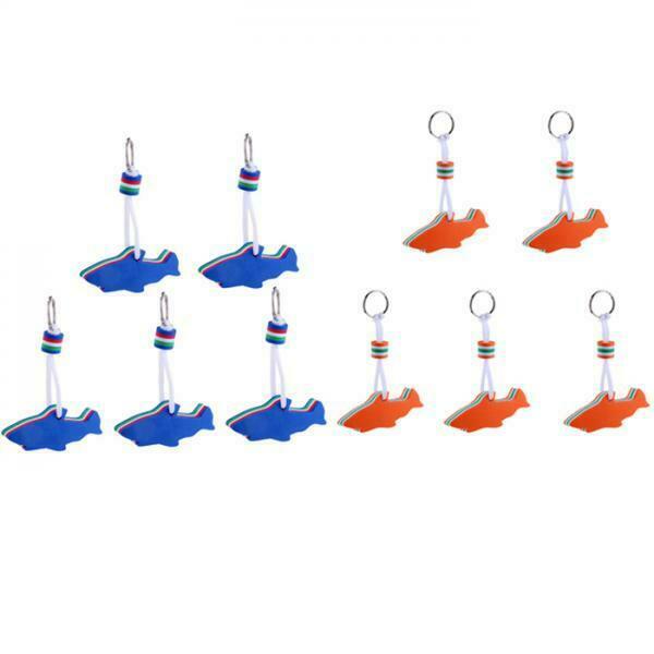 10Pcs Portable EVA Dolphin Shaped Water Floating Keyring Backpack Key Chain