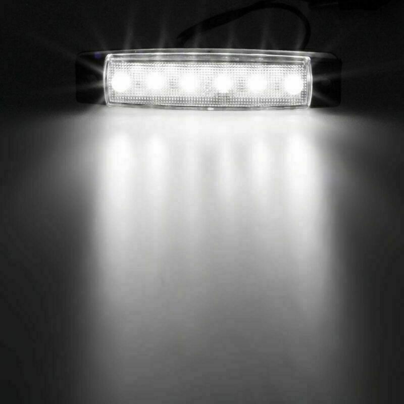 10x 3.8" White Side Marker Clearance Lights 6 LED for Car Truck Boat Trailer 12V