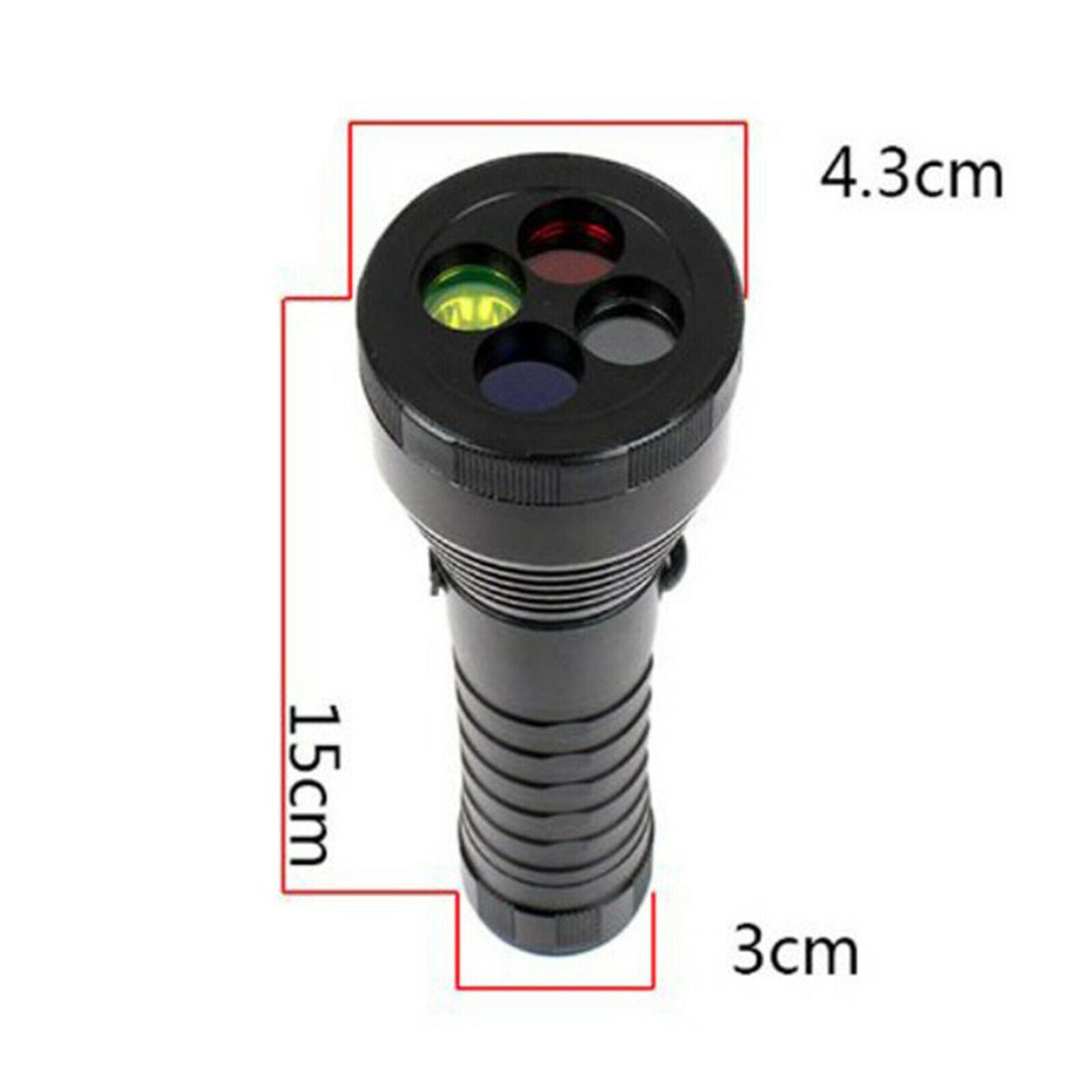 3Modes LED Flashlight Signal Strobe Torch 4-Color Light Rechargeable Lantern