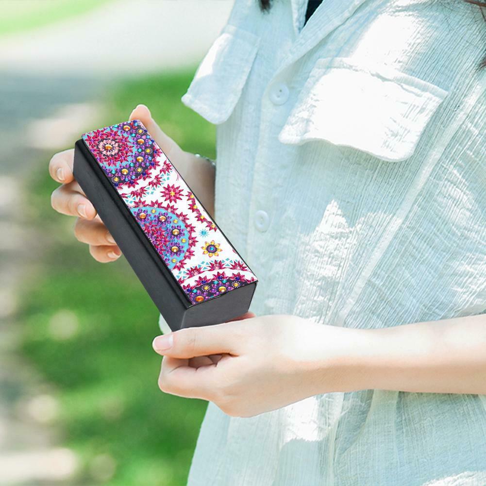 DIY Diamond Painting Eye Glasses Storage Box Travel Leather Sunglasses Case @