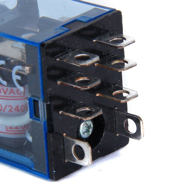 10A 240VAC / 10A 28V 8Pin 2NO 2NC LY2N-J Lamp Coil Power Relay DPDT