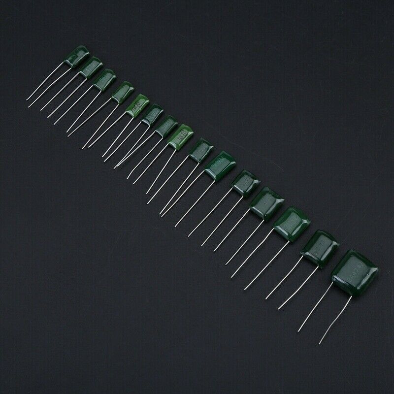 150Pcs 100V 15Value 0.33NF 2A331J 470NF 2A474J Polyester Film Capacitors AssX3X4