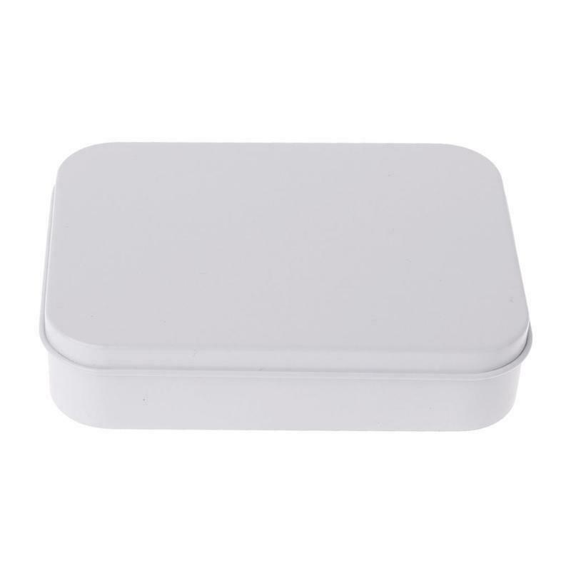 Storage Box Small Jewelry Candy Coin Key Pills Organizer Tin White Gifts Packing